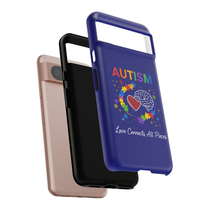 Autism Awareness Tough Case – "Love Connects All Pieces" Phone Case for Iphone, Samsung Galaxy and Pixel