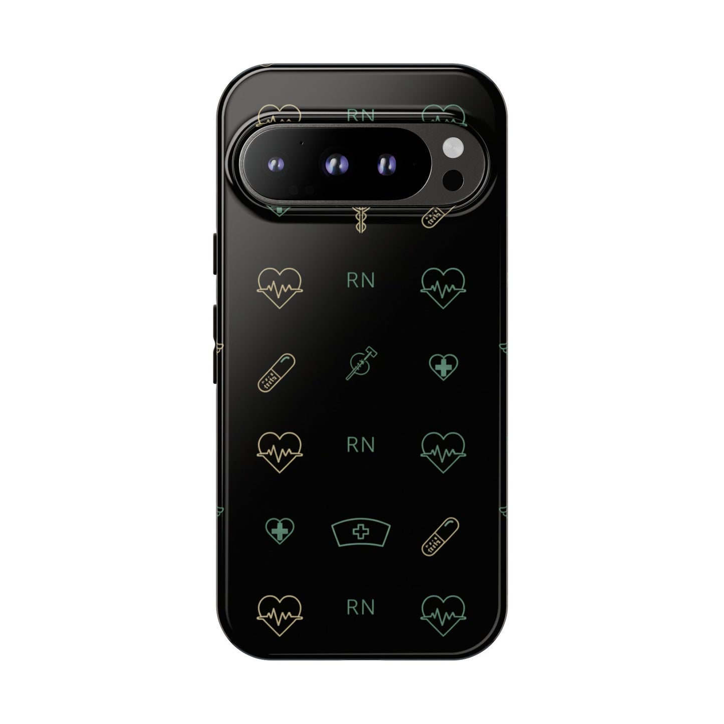 RN Nurse Phone Case – Minimal Medical Icon Pattern Healthcare Worker Tough Case