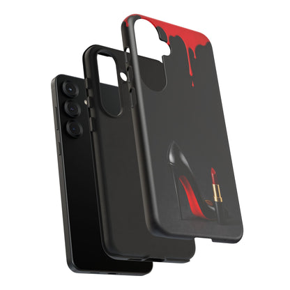 Dark Feminine Red Drip Phone Case – Gothic Glam Tough Cover