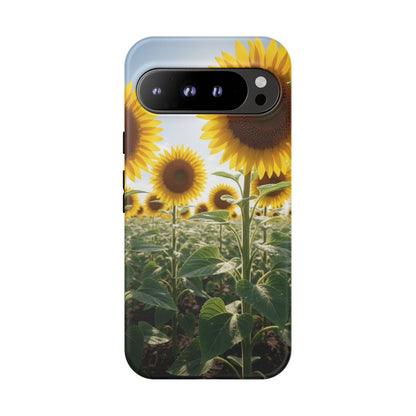 Sunflower Field Phone Case | Golden Hour Floral Aesthetic | Bright Summer Tough Case