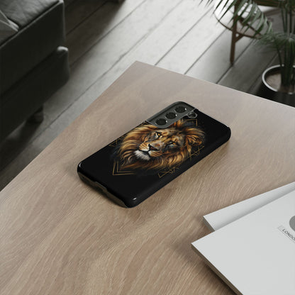 Majestic Lion Phone Case – Black Gold Luxury Lion Art Tough Protective Case