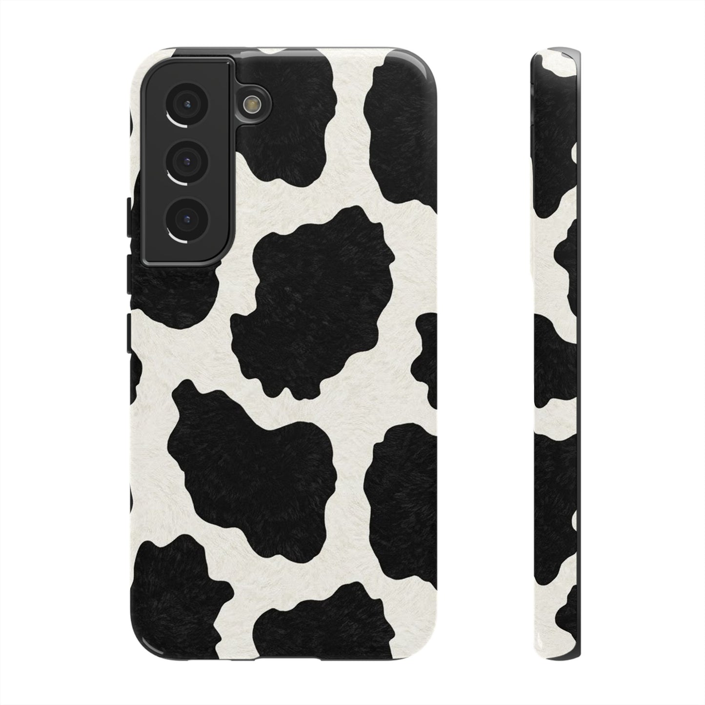 Black & White Cow Print Phone Case | Western Aesthetic iPhone & Samsung Tough Case