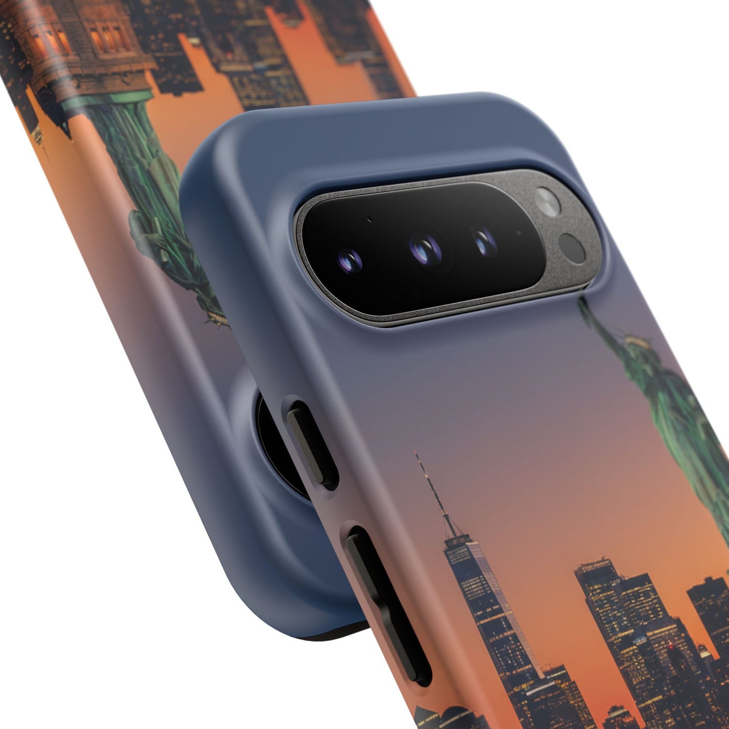 Statue of Liberty Sunset Phone Case – New York City Skyline Travel Aesthetic Tough Case