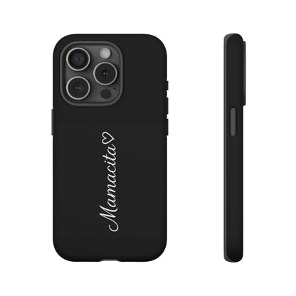 Mamacita Script Phone Case | Minimal Black Tough Case | Sleek Aesthetic Cover