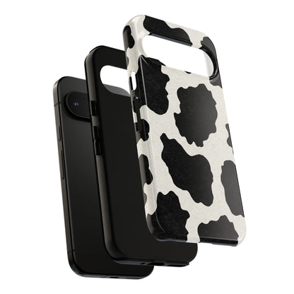 Black & White Cow Print Phone Case | Aesthetic Tough Protective Case