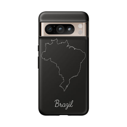 Brazil Outline Phone Case – Minimal Country Map Tough Case (iPhone, Samsung, Pixel)