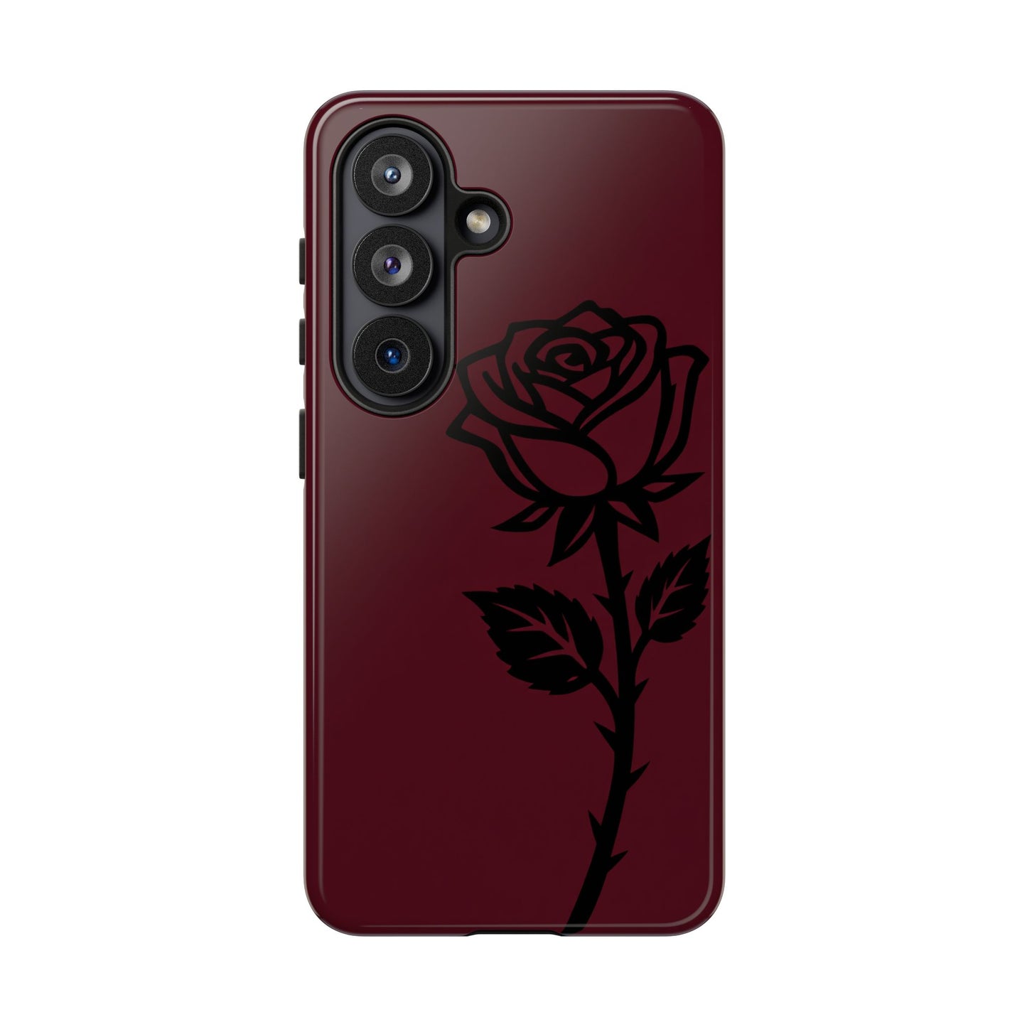 Black Rose Burgundy iPhone Case | Dark Aesthetic Shockproof Protective Cover
