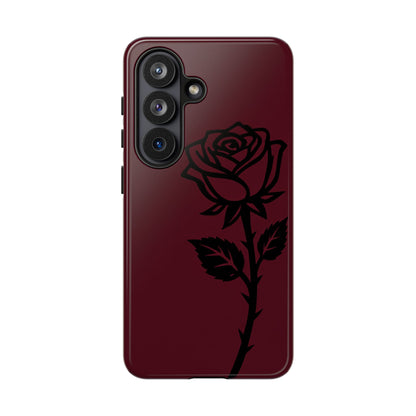 Black Rose Burgundy iPhone Case | Dark Aesthetic Shockproof Protective Cover