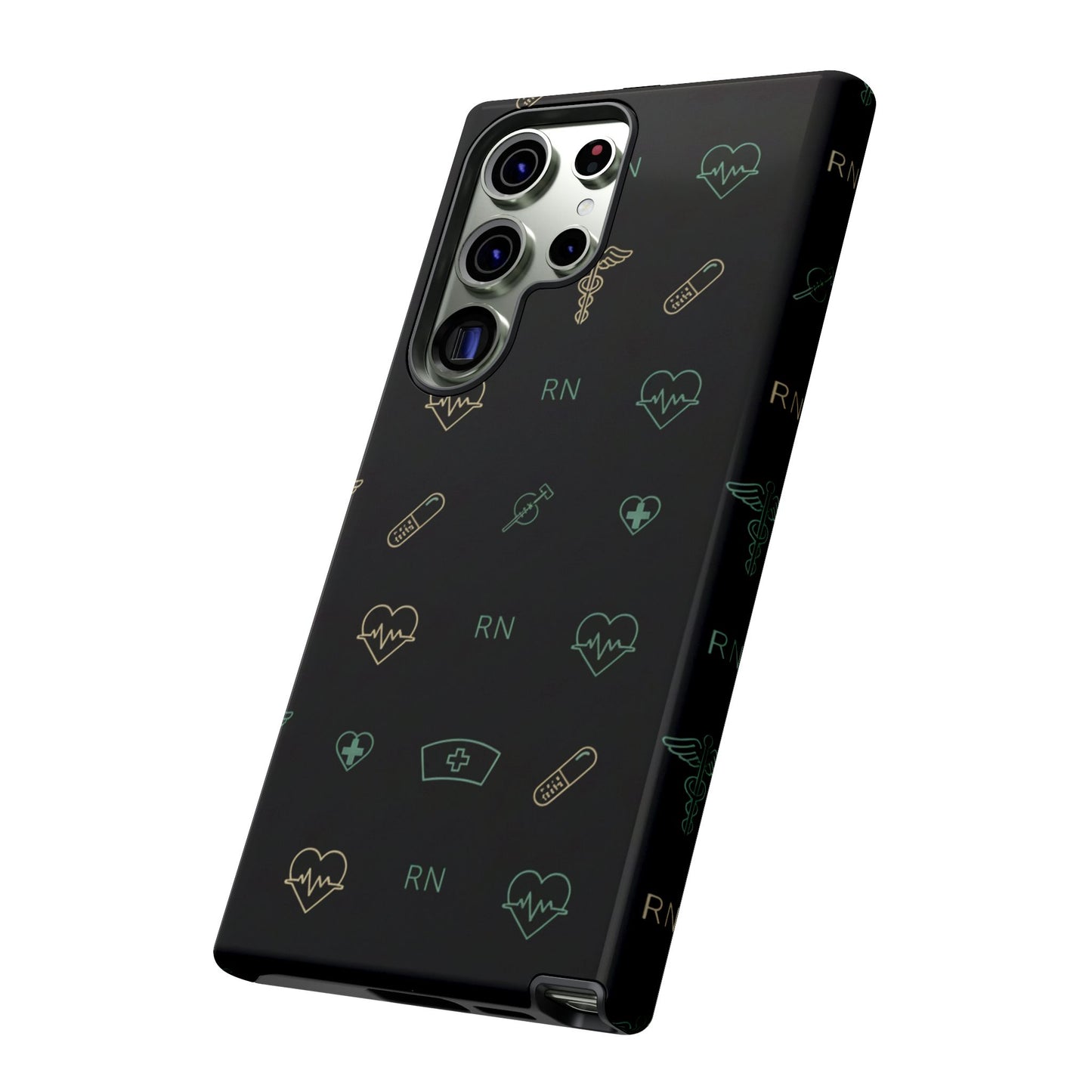 RN Nurse Phone Case – Minimal Medical Icon Pattern Healthcare Worker Tough Case
