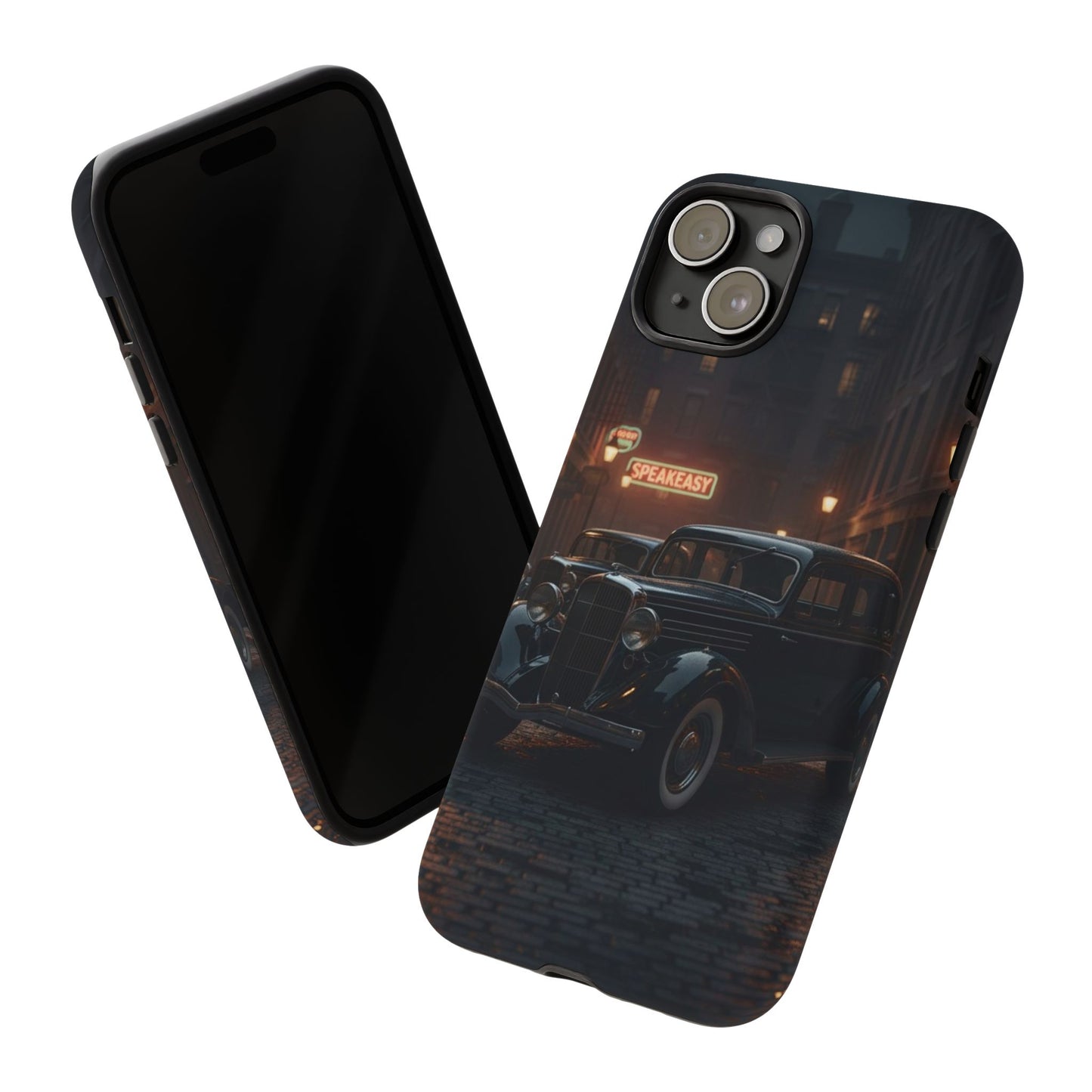 Vintage Classic Car Phone Case | Retro Noir Aesthetic | 1930s Street Scene Tough Case for iPhone & Samsung