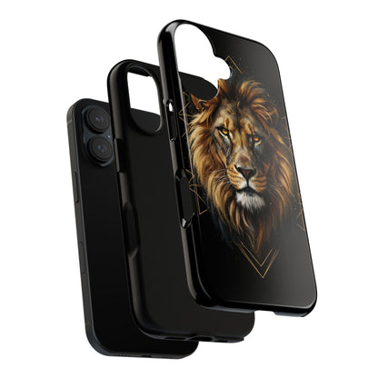 Majestic Lion Phone Case – Black Gold Luxury Lion Art Tough Protective Case