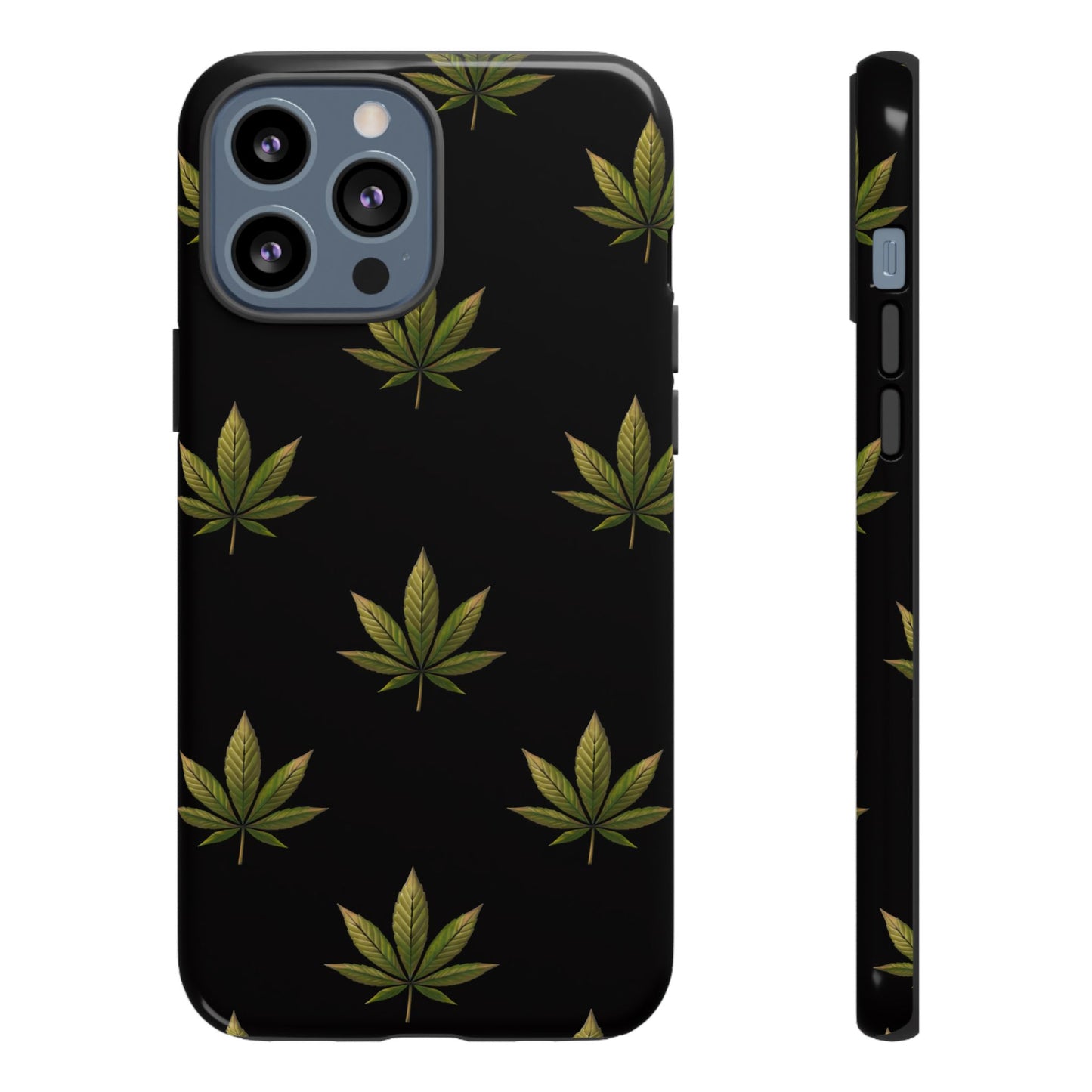 Cannabis Leaf Phone Case Green Weed Leaf Pattern Tough Protective Cover
