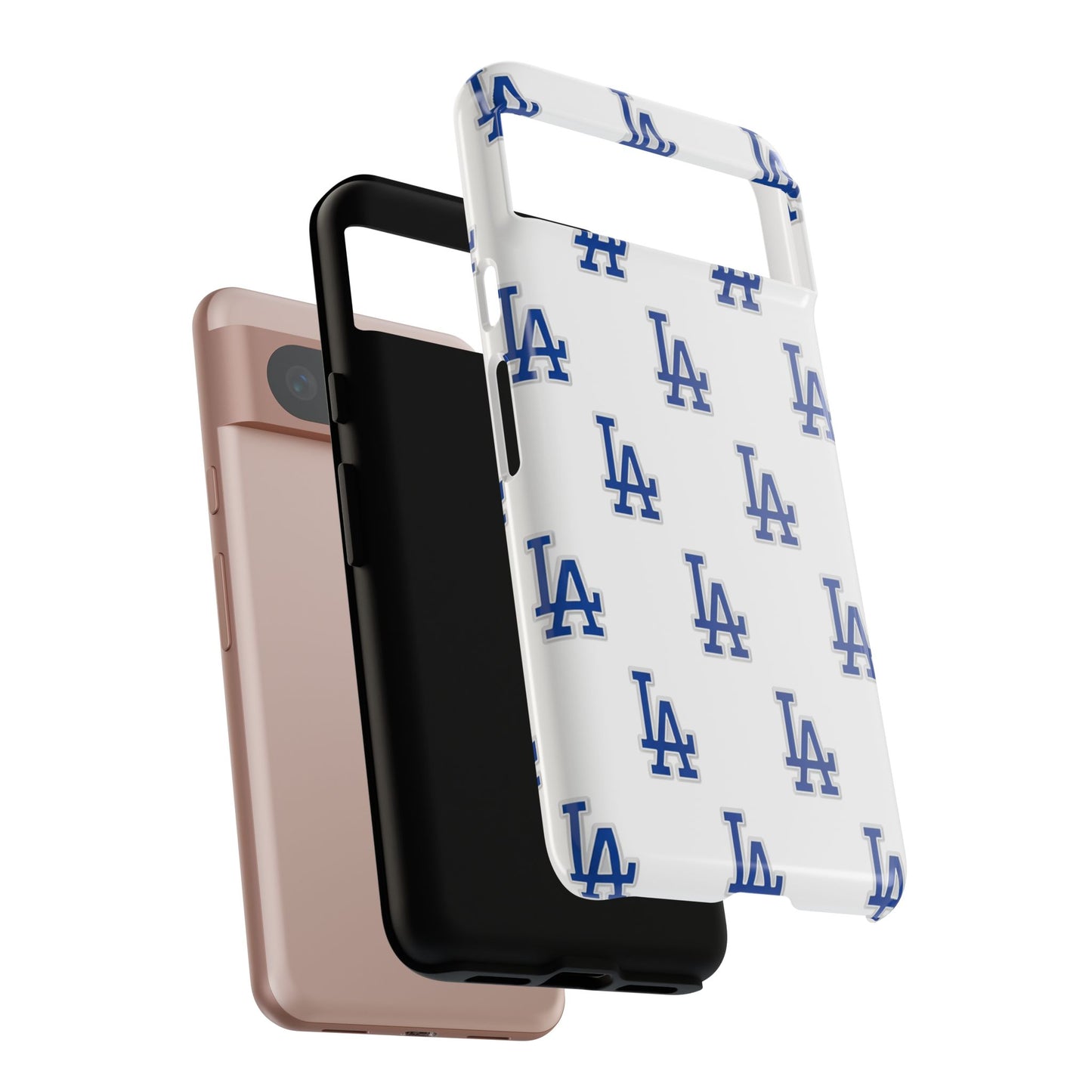 Blue LA Monogram Pattern Phone Case | Minimal Baseball Inspired Tough Cover