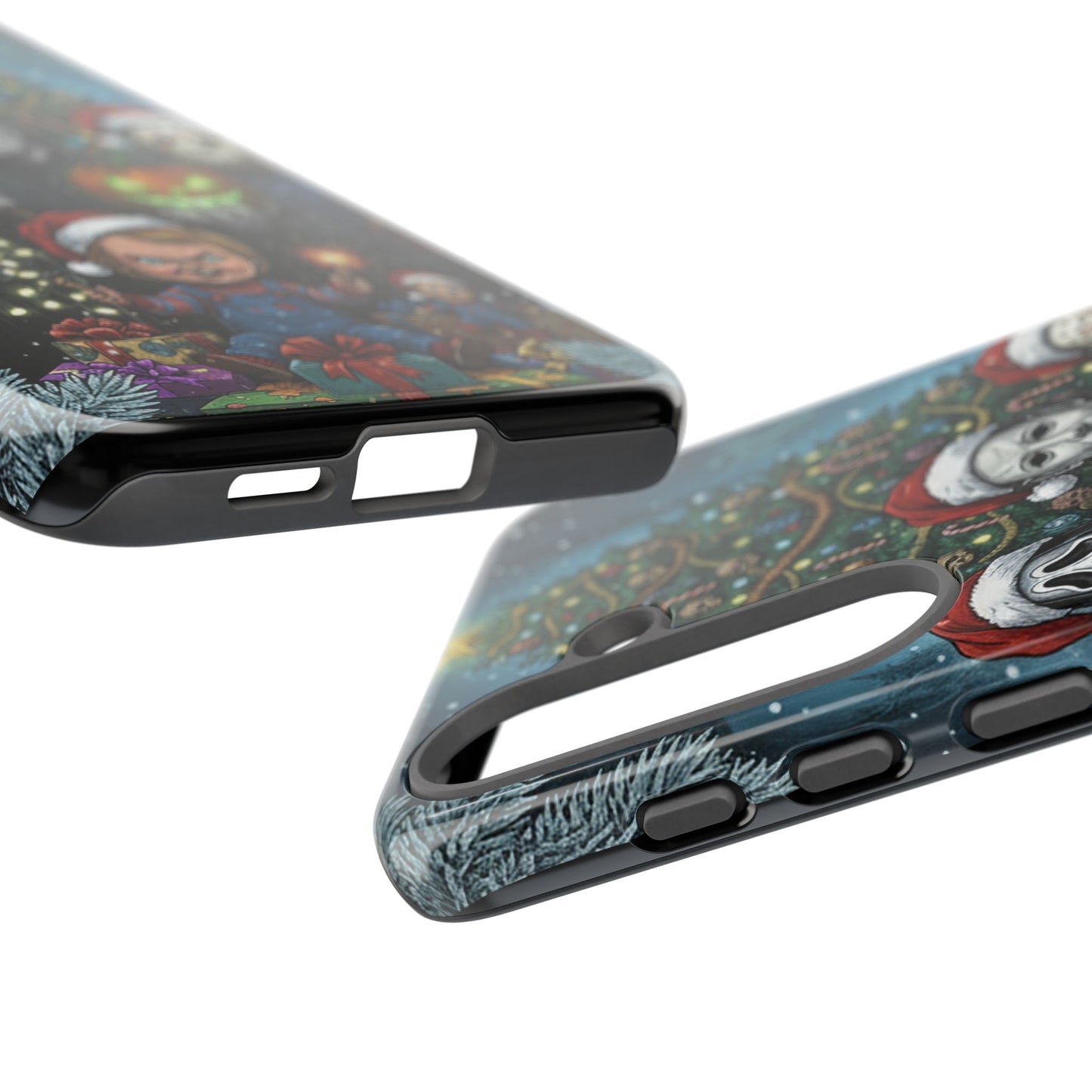 Christmas Horror Phone Case – Festive Slasher Collage Tough Case (iPhone, Samsung, Pixel)