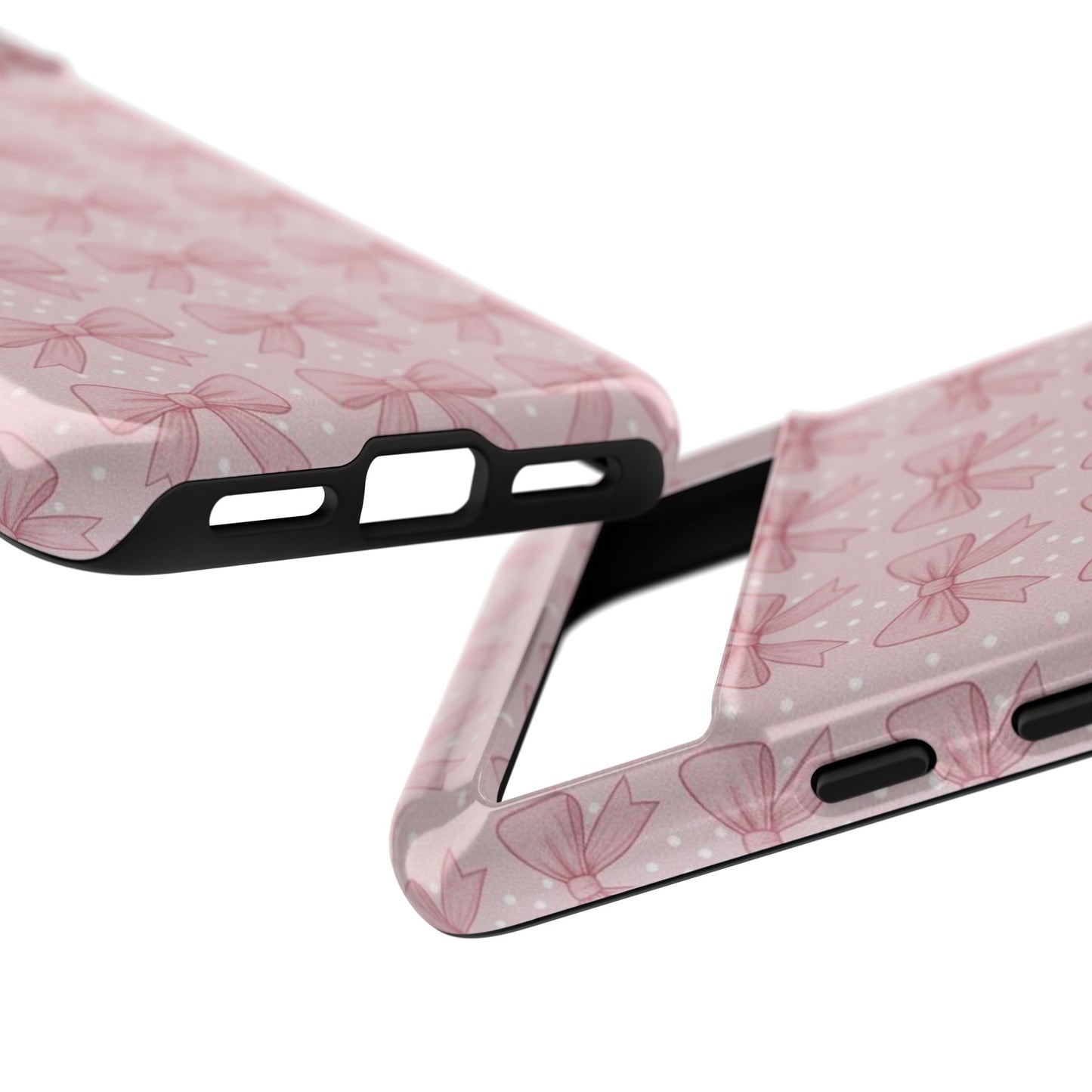 Pink Bow Pattern Phone Case – Soft Coquette Aesthetic Tough Case