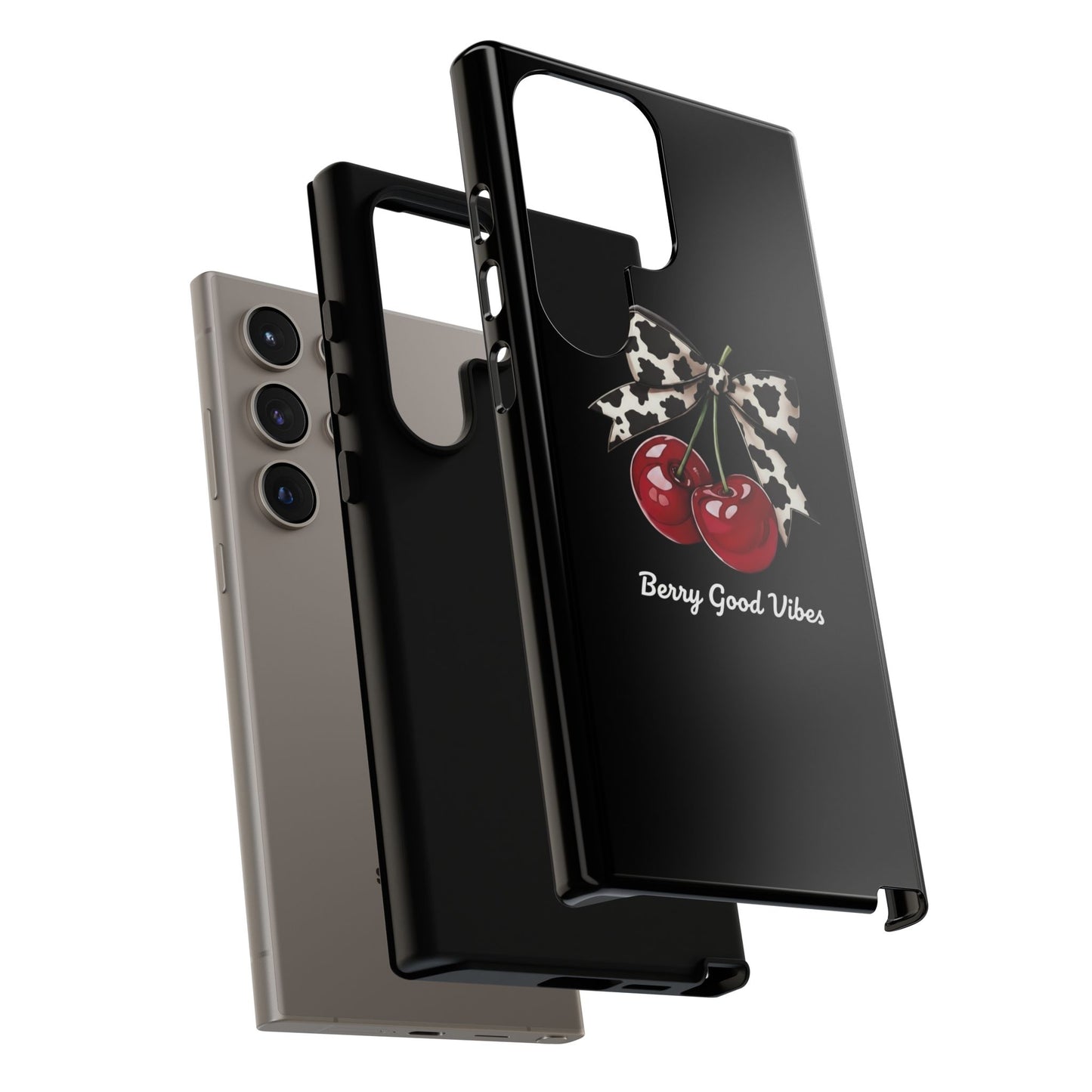 Cherry Cow Print Phone Case | Coquette Bow Aesthetic iPhone & Samsung Tough Case
