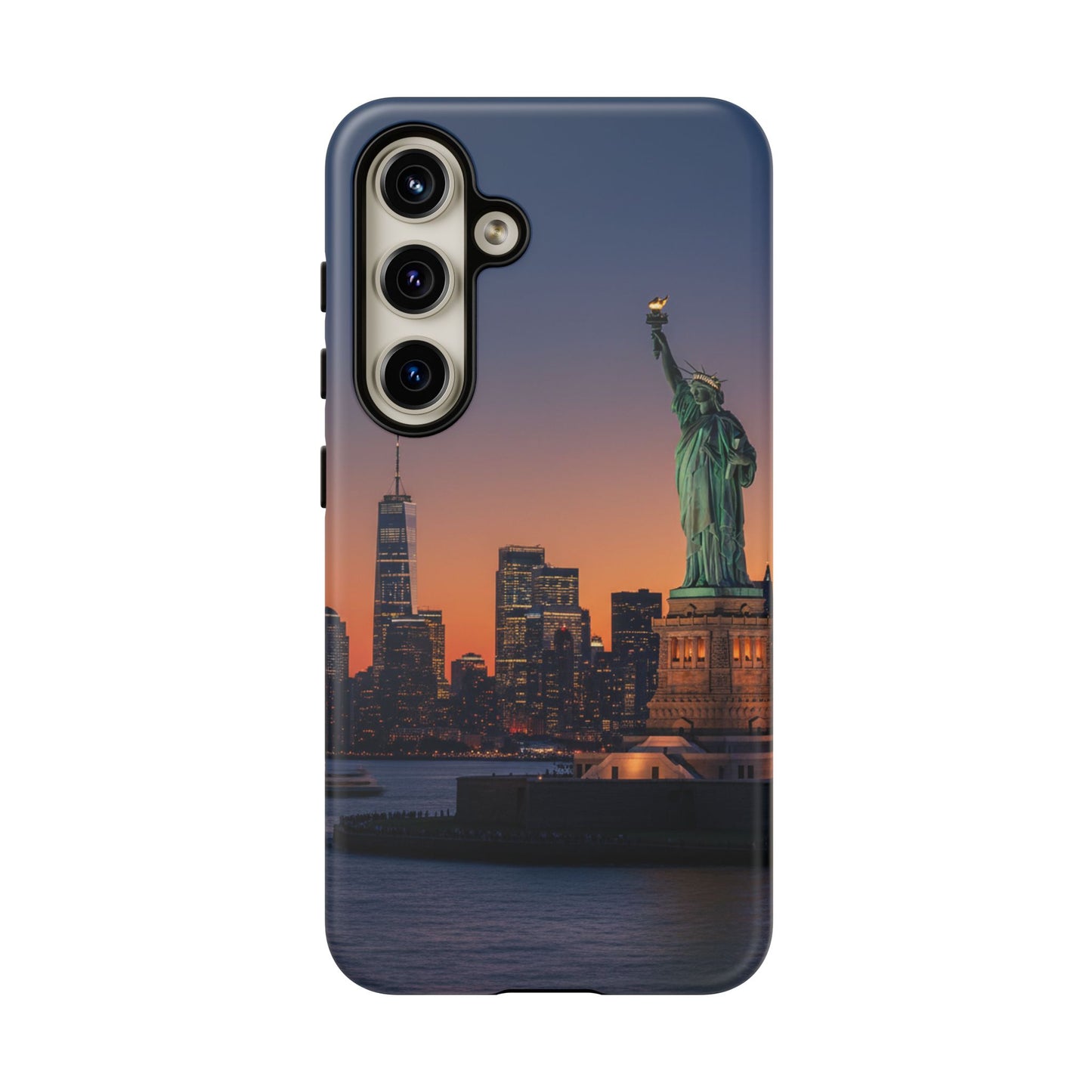 Statue of Liberty Sunset Phone Case – New York City Skyline Travel Aesthetic Tough Case
