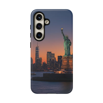 Statue of Liberty Sunset Phone Case – New York City Skyline Travel Aesthetic Tough Case