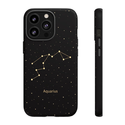 Aquarius Zodiac Constellation Phone Case – Luxe Gold Celestial Cover