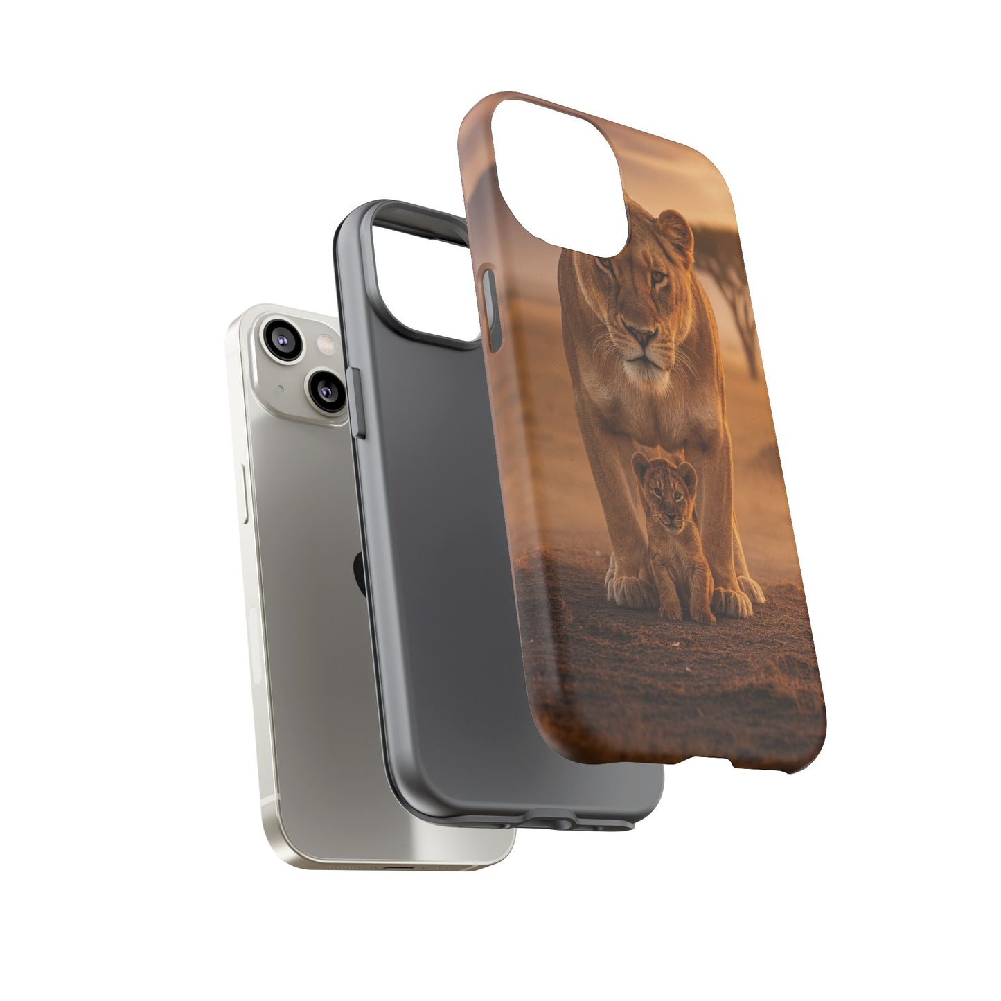 Lioness & Cub Phone Case | Safari Wildlife Tough Case for iPhone & Samsung