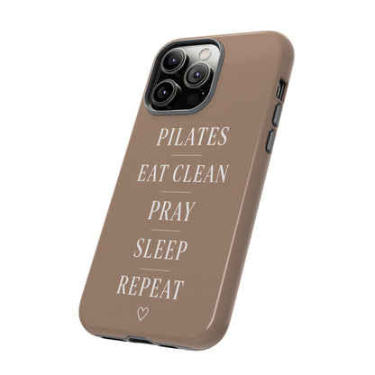 Pilates Phone Case | Eat Clean Pray Sleep Repeat Aesthetic | Wellness Girl Gift