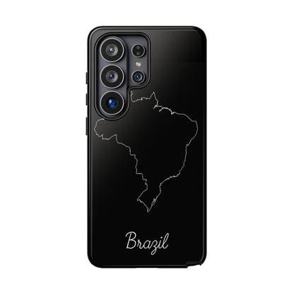 Brazil Outline Phone Case – Minimal Country Map Tough Case (iPhone, Samsung, Pixel)