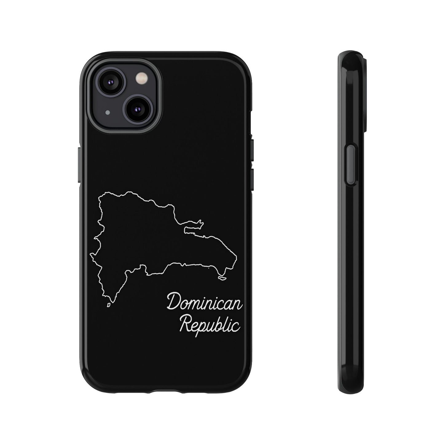 Dominican Republic Outline Phone Case – Minimal Country Map Tough Case (iPhone, Samsung, Pixel)