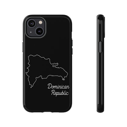 Dominican Republic Outline Phone Case – Minimal Country Map Tough Case (iPhone, Samsung, Pixel)