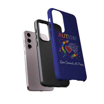 Autism Awareness Tough Case – "Love Connects All Pieces" Phone Case for Iphone, Samsung Galaxy and Pixel