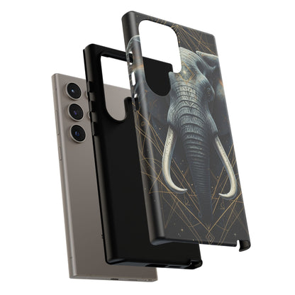 Elephant Mandala Phone Case – Black and Gold Spiritual Elephant Tough Protective Case