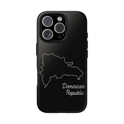 Dominican Republic Outline Phone Case – Minimal Country Map Tough Case (iPhone, Samsung, Pixel)