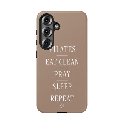 Pilates Phone Case | Eat Clean Pray Sleep Repeat Aesthetic | Wellness Girl Gift