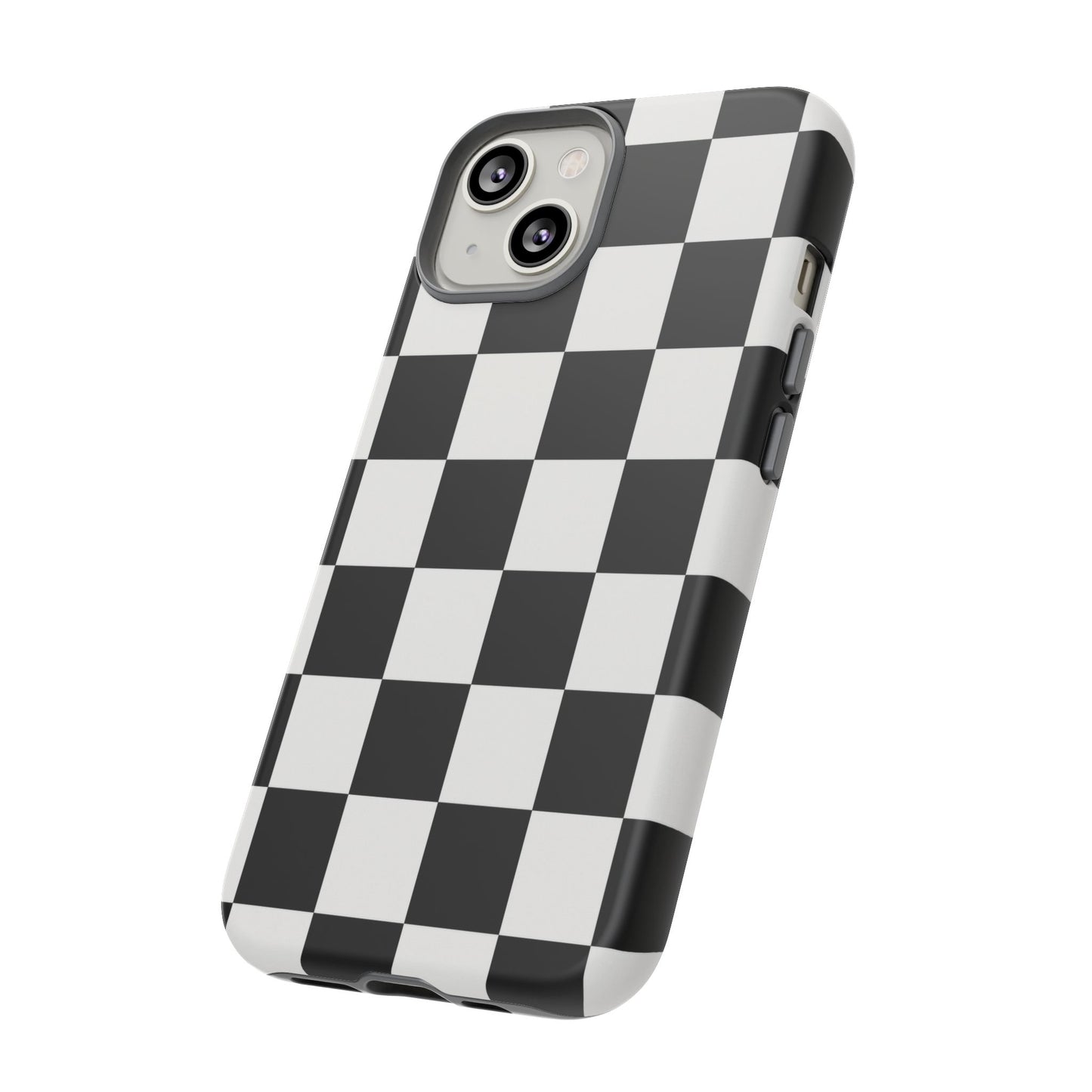 Black & White Checkerboard Phone Case – Classic Aesthetic Tough Protective Case for Iphone, Samsung Galaxy and Pixel