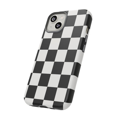 Black & White Checkerboard Phone Case – Classic Aesthetic Tough Protective Case for Iphone, Samsung Galaxy and Pixel