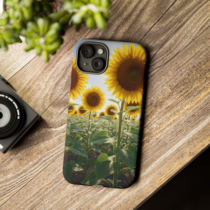 Sunflower Field Phone Case | Golden Hour Floral Aesthetic | Bright Summer Tough Case