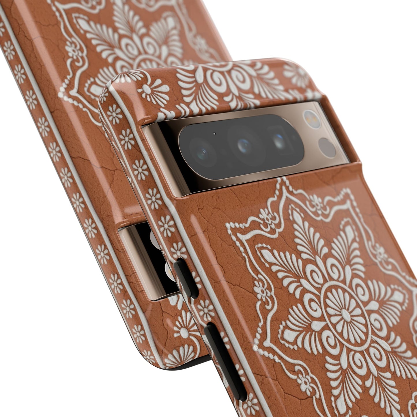 Talavera Terracotta Phone Case | Mexican Floral Pattern iPhone & Samsung Tough Case | Boho Clay Aesthetic Cover