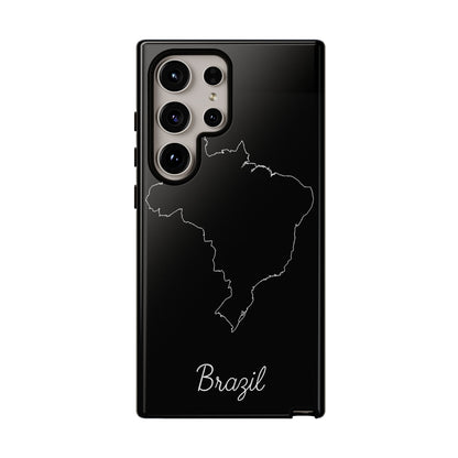Brazil Outline Phone Case – Minimal Country Map Tough Case (iPhone, Samsung, Pixel)