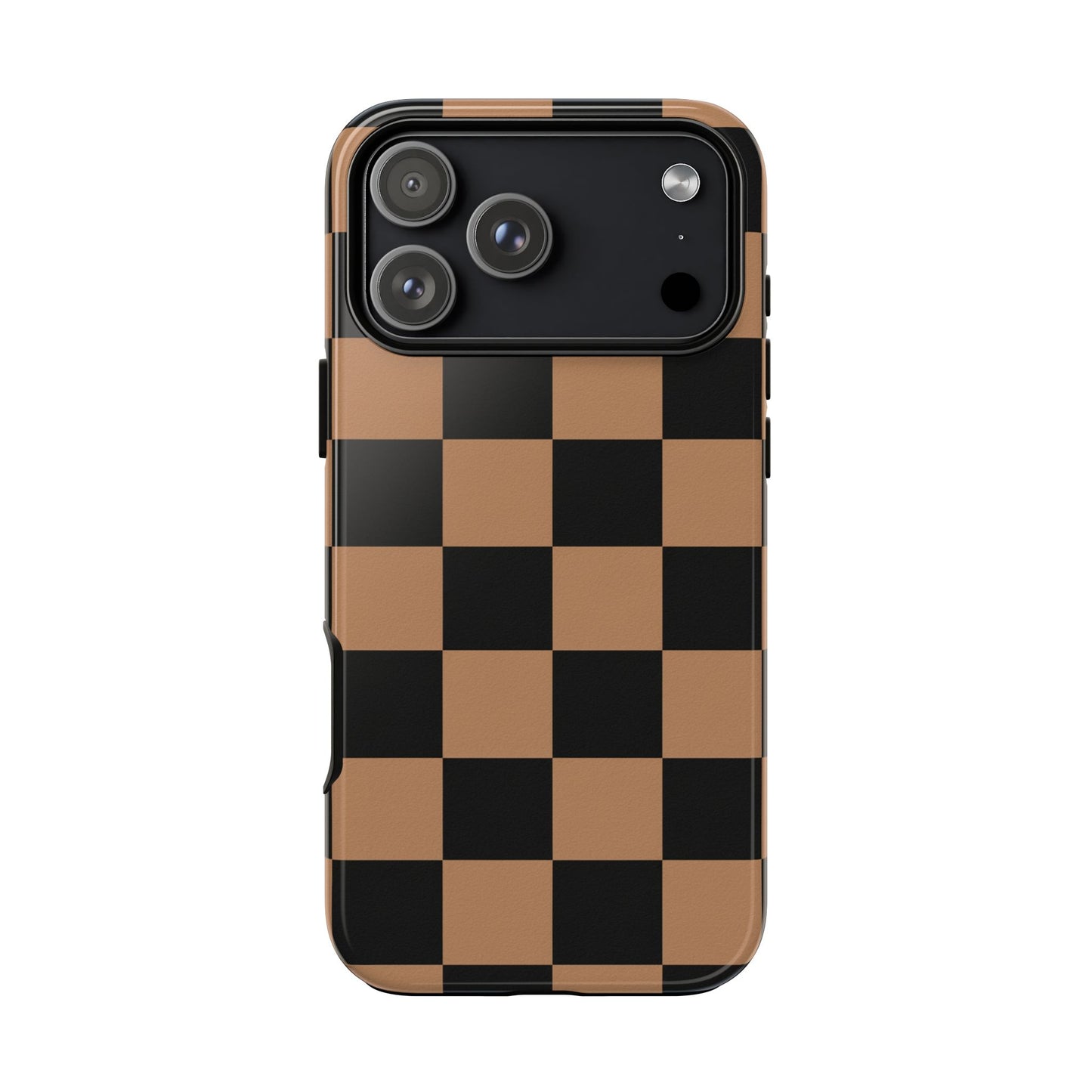 Brown Checkered Phone Case | Aesthetic Checkerboard iPhone & Samsung Tough Case