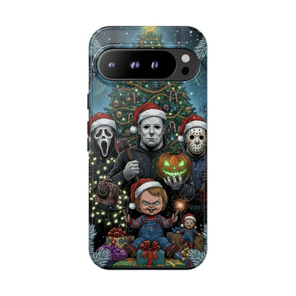 Christmas Horror Phone Case – Festive Slasher Collage Tough Case (iPhone, Samsung, Pixel)