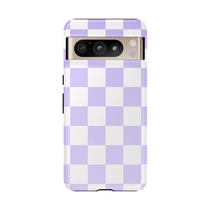 Lavender Checkerboard Phone Case | Pastel Aesthetic Tough Case