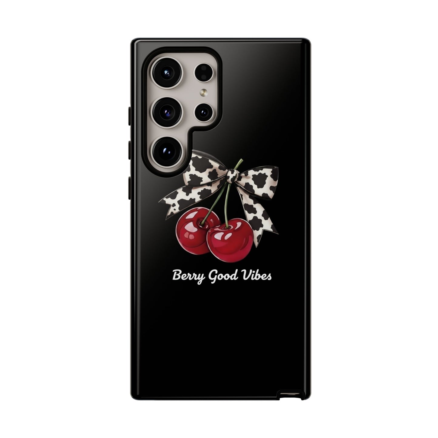 Cherry Cow Print Phone Case | Coquette Bow Aesthetic iPhone & Samsung Tough Case
