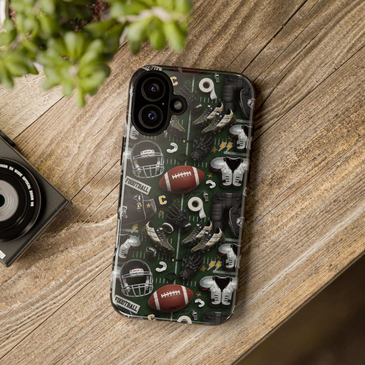 Football Pattern Phone Case – Sports Fan Tough Protective Game Day Case