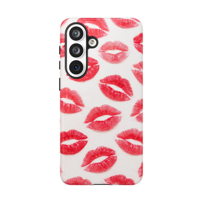Red Lipstick Kiss Phone Case – Sexy Lip Print Pattern Tough Protective Cover