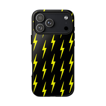 Yellow Lightning Bolt Tough Phone Case | Bold Electric Pattern Case for Iphone, Samsung Galaxy and Pixel