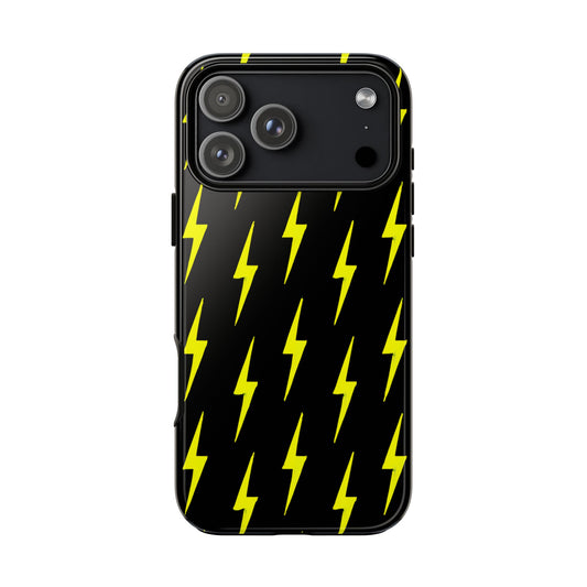 Yellow Lightning Bolt Tough Phone Case | Bold Electric Pattern Case for Iphone, Samsung Galaxy and Pixel