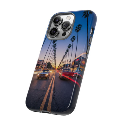LA Sunset Boulevard Phone Case | Palm Tree Sunset Aesthetic | City Night Tough Case