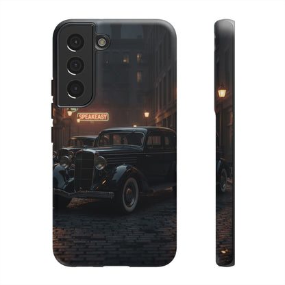 Vintage Classic Car Phone Case | Retro Noir Aesthetic | 1930s Street Scene Tough Case for iPhone & Samsung