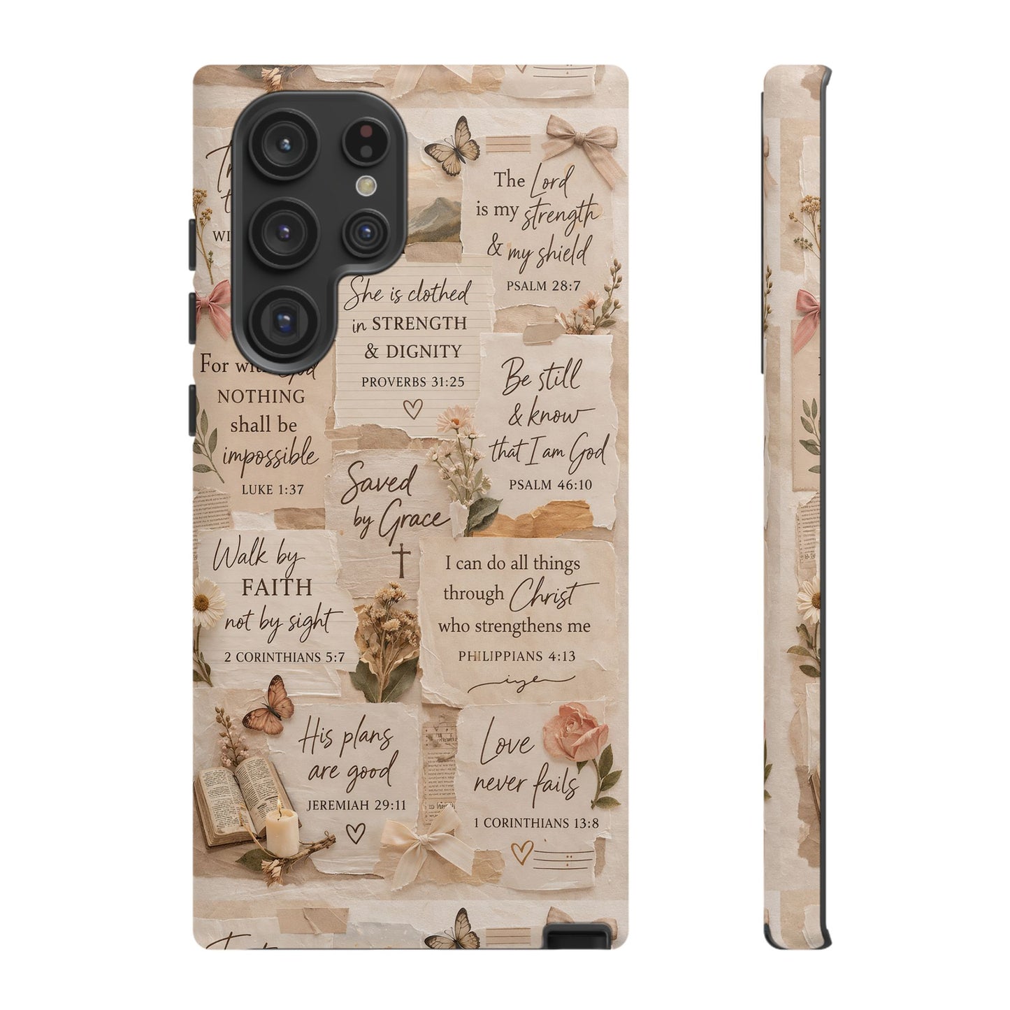 Christian Bible Verse Phone Case | Faith Scripture Aesthetic Floral Christian Case