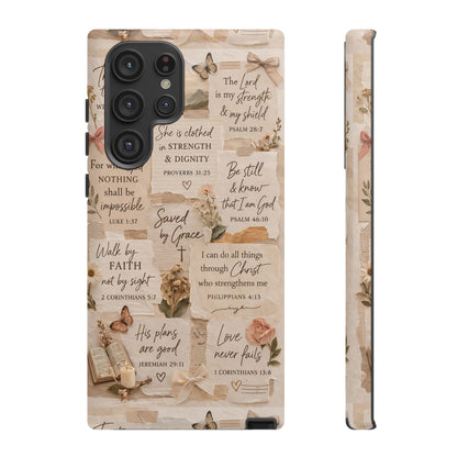 Christian Bible Verse Phone Case | Faith Scripture Aesthetic Floral Christian Case