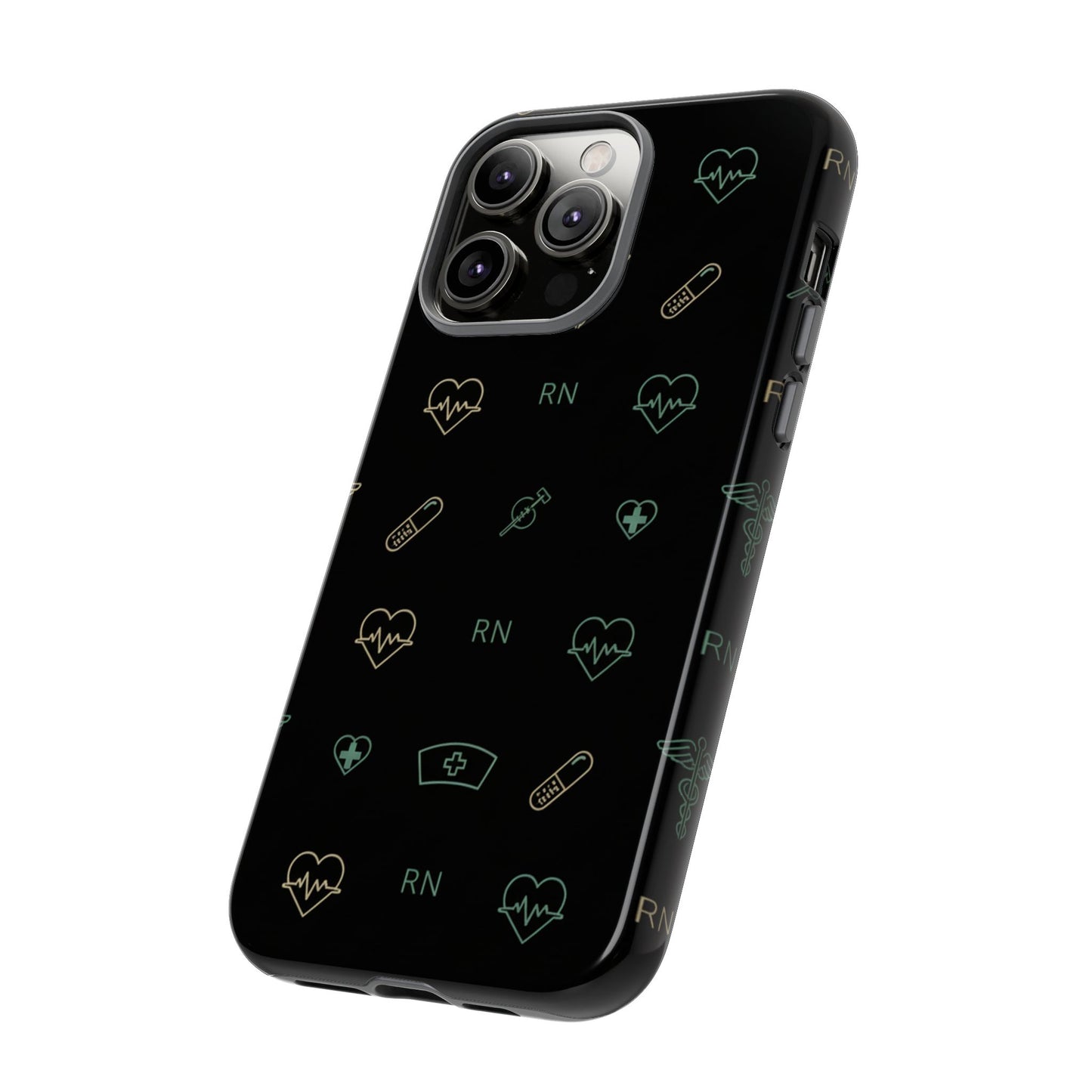 RN Nurse Phone Case – Minimal Medical Icon Pattern Healthcare Worker Tough Case